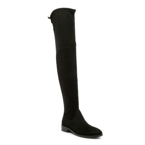 Stuart Weitzman Jocey Suede Over-The-Knee Boots, Black, Flat, NIB